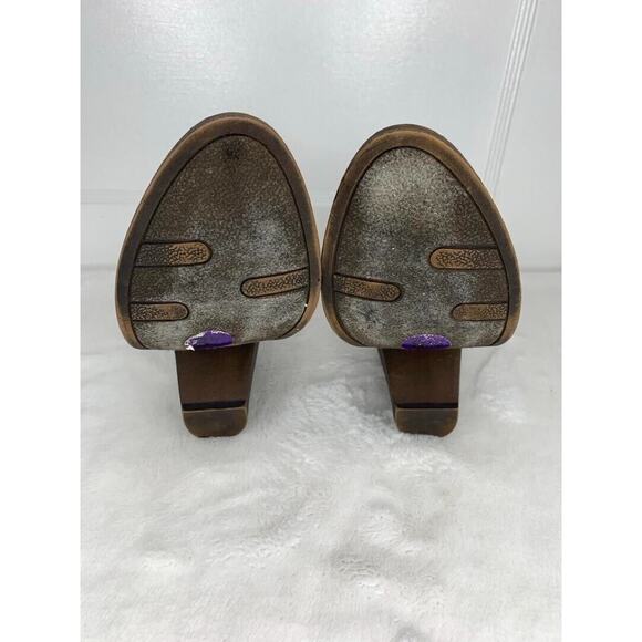 Fergalicious Womens Size 8.5M Braided Ankle Heeled Boots Taupe Faux Suede - Picture 8 of 8